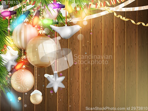 Image of Holidays illustration with Christmas decor. EPS 10