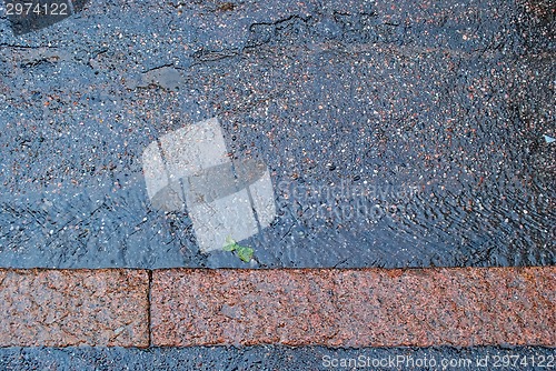 Image of Wet asphalt road.