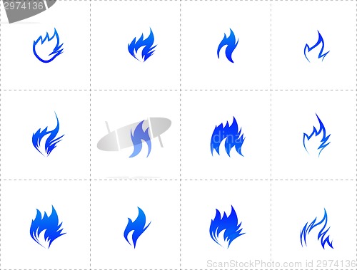 Image of Gas fire icon set