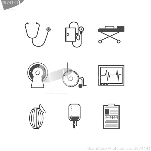 Image of Black vector icons for resuscitation