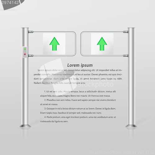 Image of Vector illustration of double turnstile with green arrows