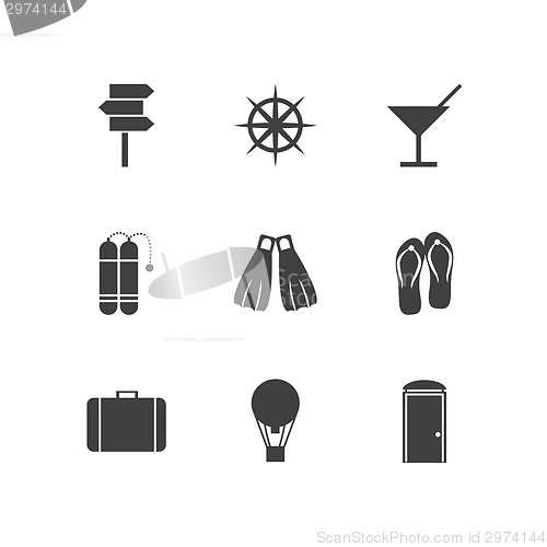 Image of Black vector icons for leisure