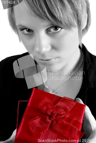 Image of Girl with gift box