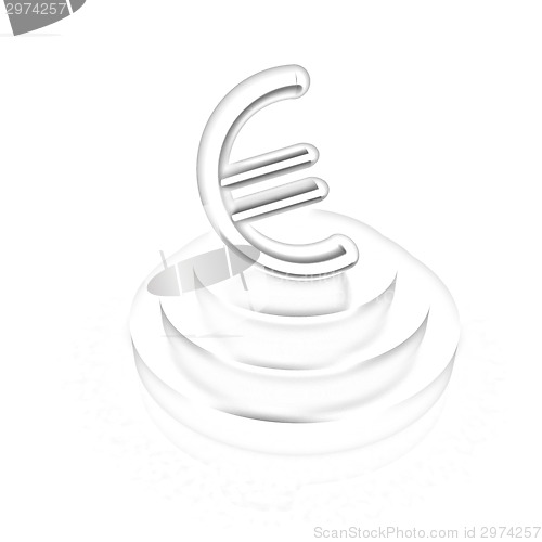 Image of Euro sign on podium. 3D icon