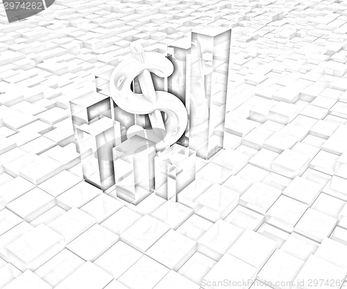 Image of Currency dollar business graph on urban background