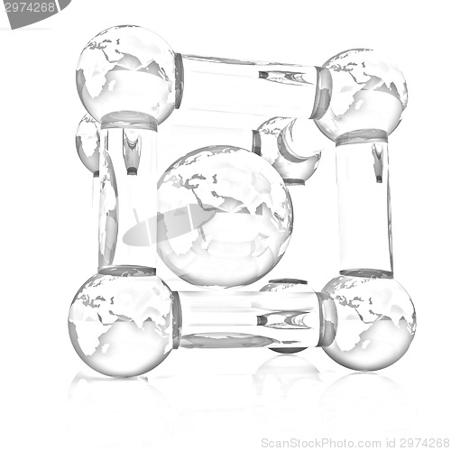 Image of Abstract molecule model of the Earth