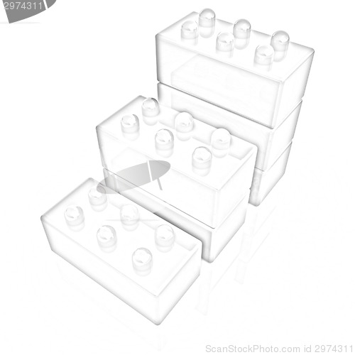 Image of Building blocks efficiency concept on white 