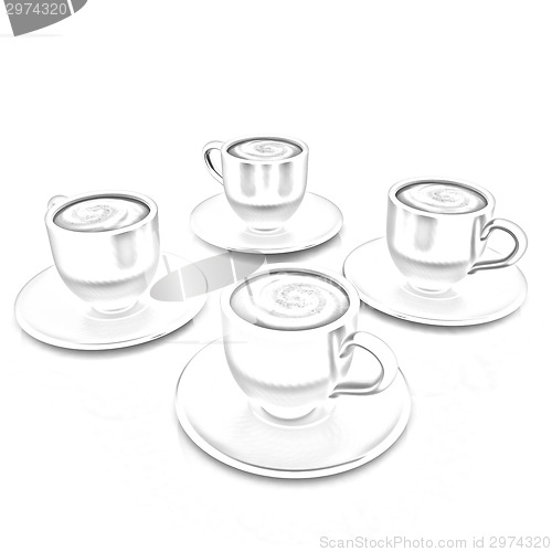 Image of Coffee cups on saucer