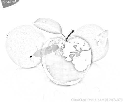 Image of Apple earth and apples 