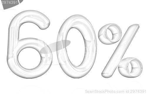 Image of 3d red "60" - sixty percent
