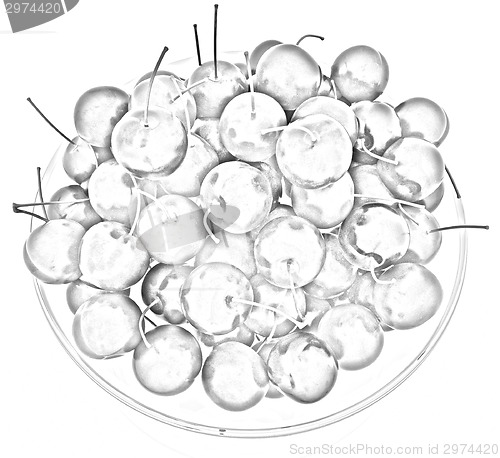 Image of Sweet cherries on a plate