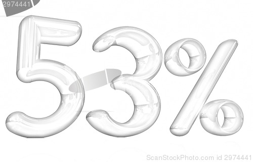Image of 3d red "53" - fifty three percent