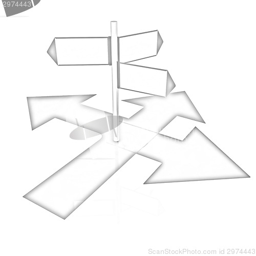 Image of 3D blank road sign 