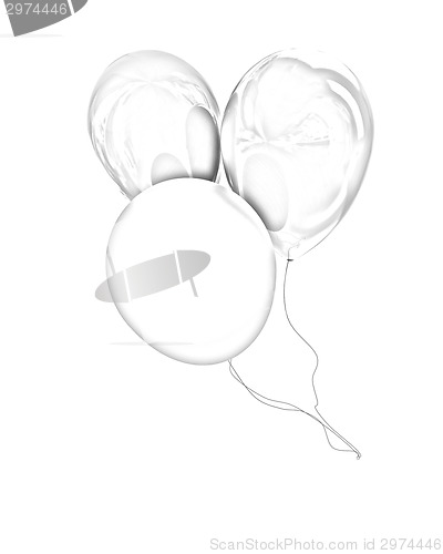 Image of Color glossy balloons isolated on white 