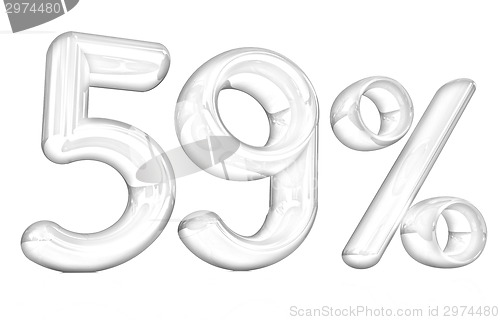 Image of 3d red "59" - fifty nine percent