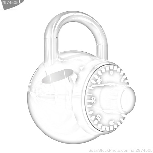 Image of Illustration of security concept with glossy locked combination 