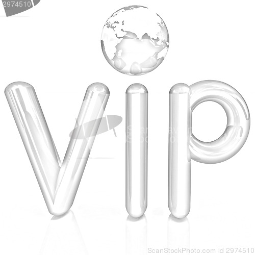 Image of Word VIP with 3D globe