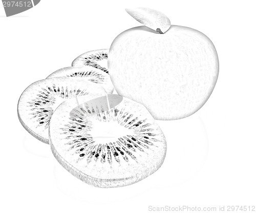 Image of slices of kiwi and apple