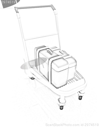 Image of Trolley for luggage at the airport and luggage