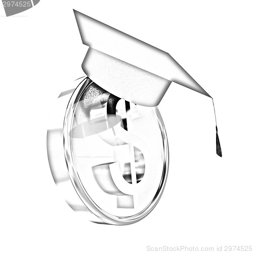 Image of Graduation hat on gold dollar coin