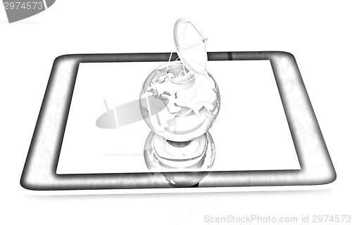 Image of The concept of mobile high-speed Internet and planet earth