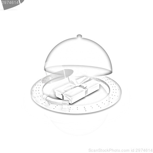 Image of Illustration of a luxury gift on restaurant cloche
