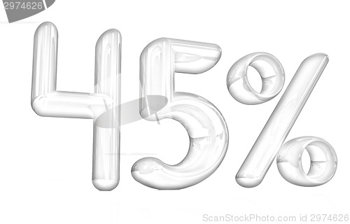 Image of 3d red "45" - forty five percent
