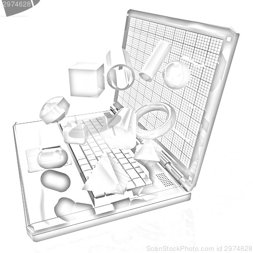Image of Powerful laptop specially for 3d graphics and software 