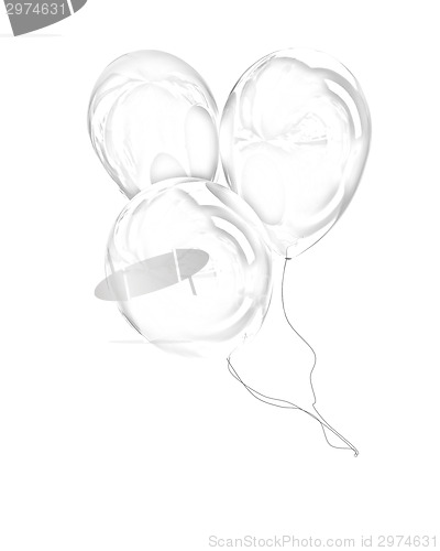 Image of Color glossy balloons isolated on white 