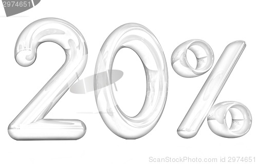 Image of 3d red "20" - twenty percent