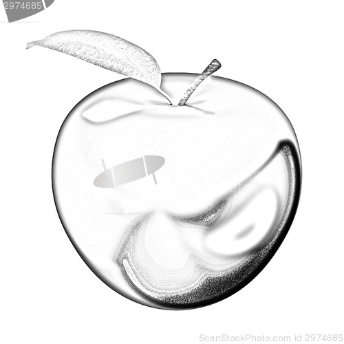 Image of Gold apple isolated on white background. Series: Golden apple un
