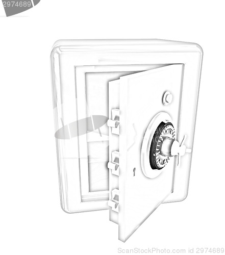 Image of Security metal safe with empty space inside 