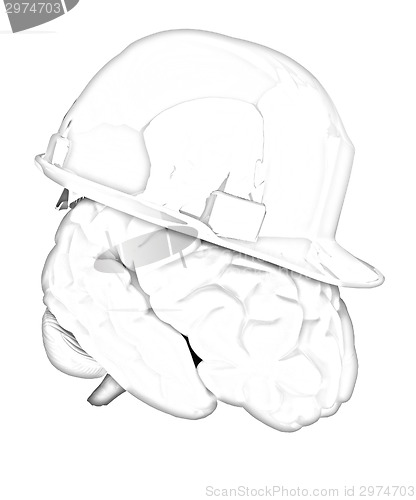 Image of hard hat on brain