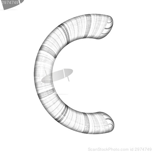 Image of Wooden Alphabet. Letter "C" on a white