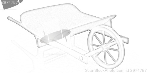 Image of wooden wheelbarrow