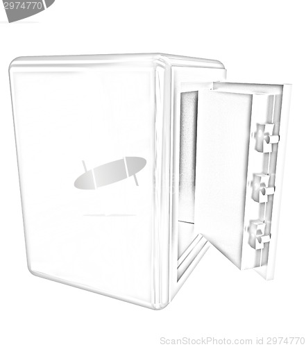 Image of Security metal safe with empty space inside 