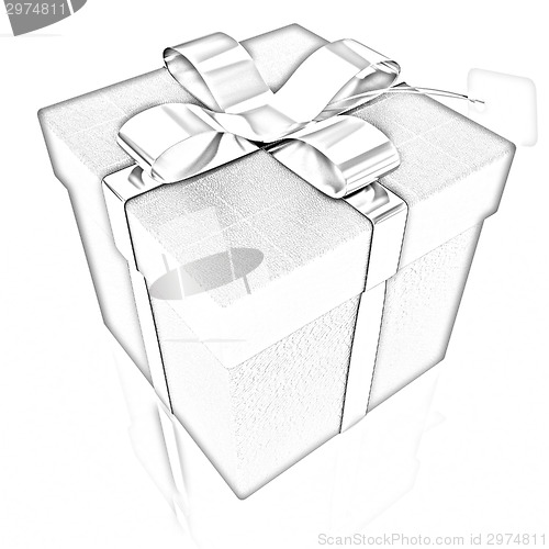 Image of Leather gift-box with gold ribbon