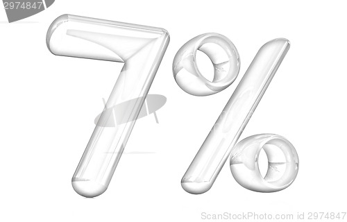 Image of 3d red "7" - seven percent