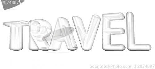 Image of 3d colorful text "travel"