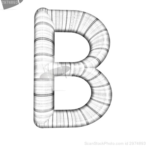 Image of Wooden Alphabet. Letter "B" on a white