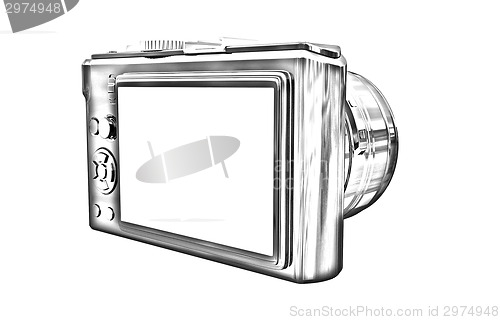 Image of 3d illustration of photographic camera