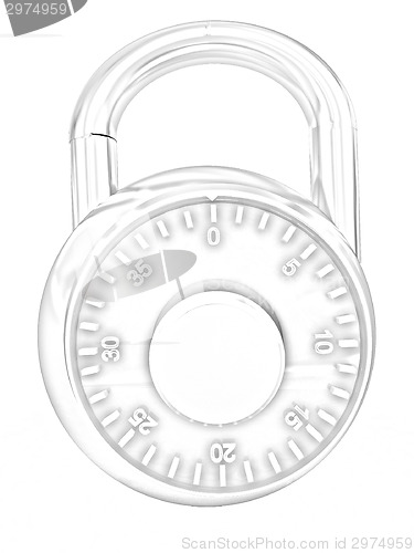 Image of Illustration of security concept with metal locked combination p