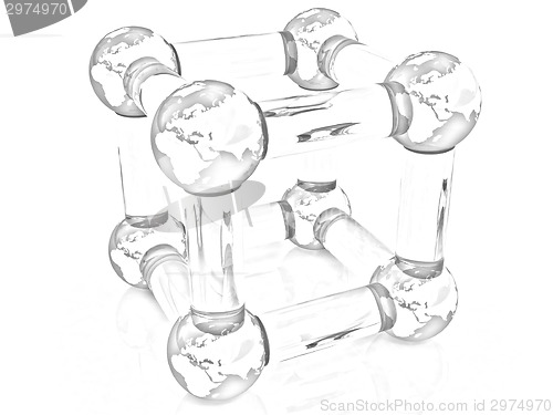 Image of Abstract molecule model of the Earth