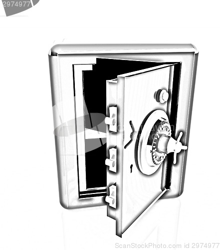 Image of Security metal safe with empty space inside 