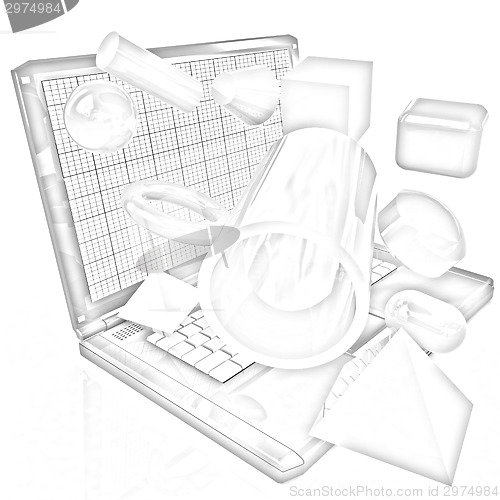 Image of Powerful laptop specially for 3d graphics and software 