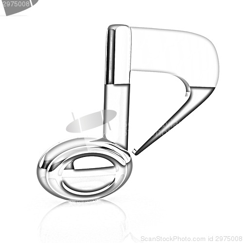 Image of musical note 3D on white background 
