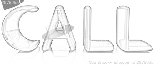 Image of 3d illustration of text 'call'