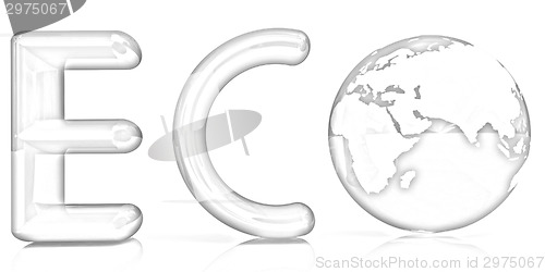Image of Word Eco with 3D globe