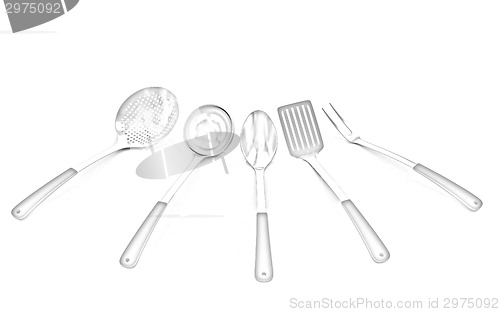 Image of cutlery on white background 