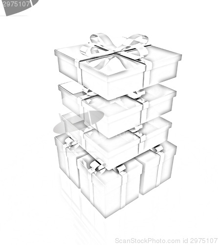 Image of Gifts with ribbon on a white background